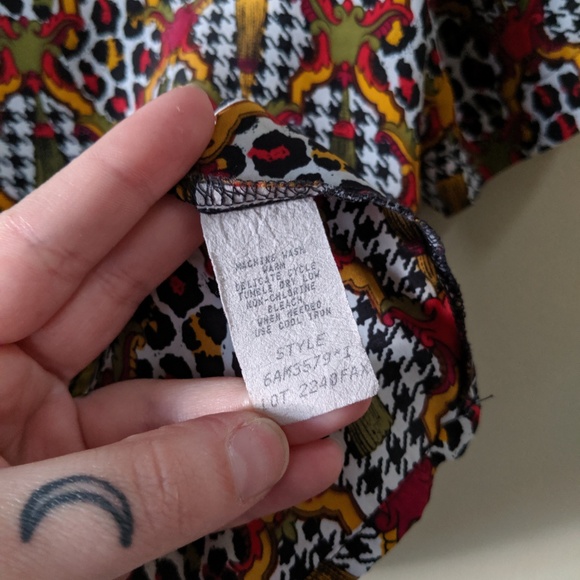 ALYSSA CARR Vintage Leopard Houndstooth Blouse - Picture 5 of 7